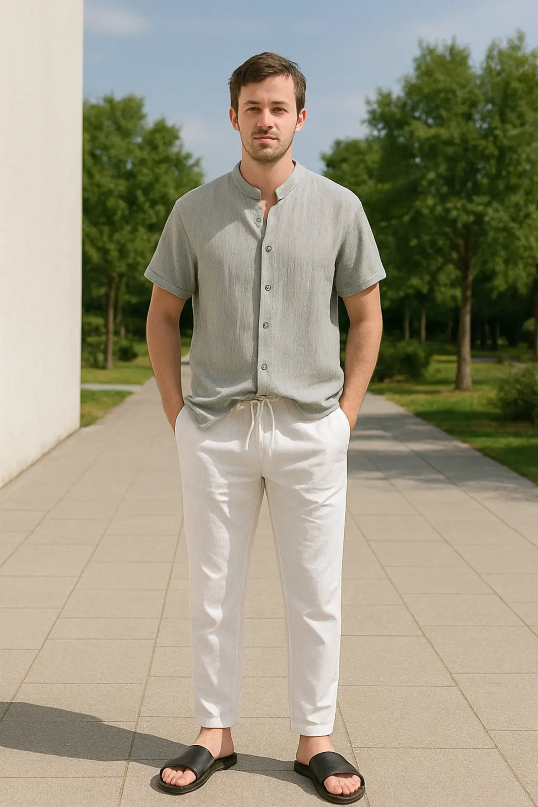 Santos – Heren blouse – Linnenmix – Lente / Zomer