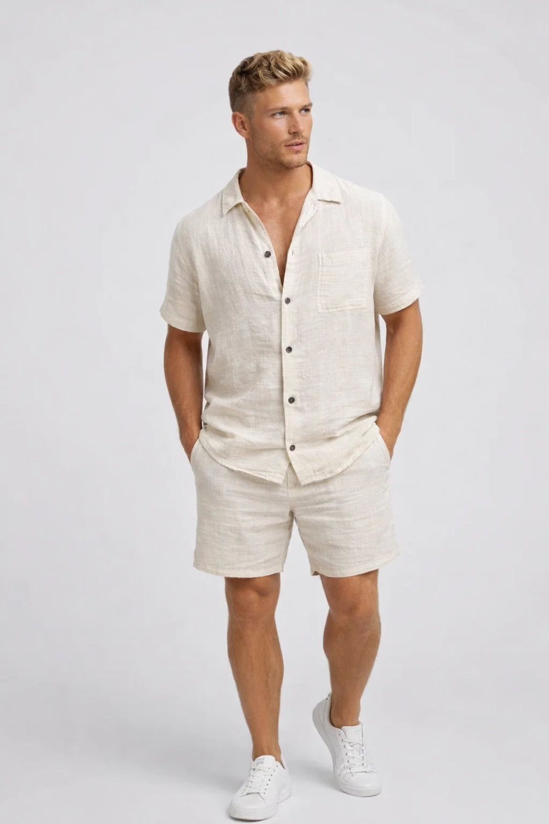 Carlos – Heren zomerset – Polo met bijpassende short – Polymix – Lente / Zomer