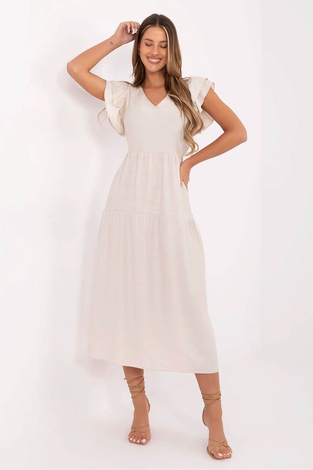 Molly – Dames midi-jurk – Viscosemix – Lente / Zomer