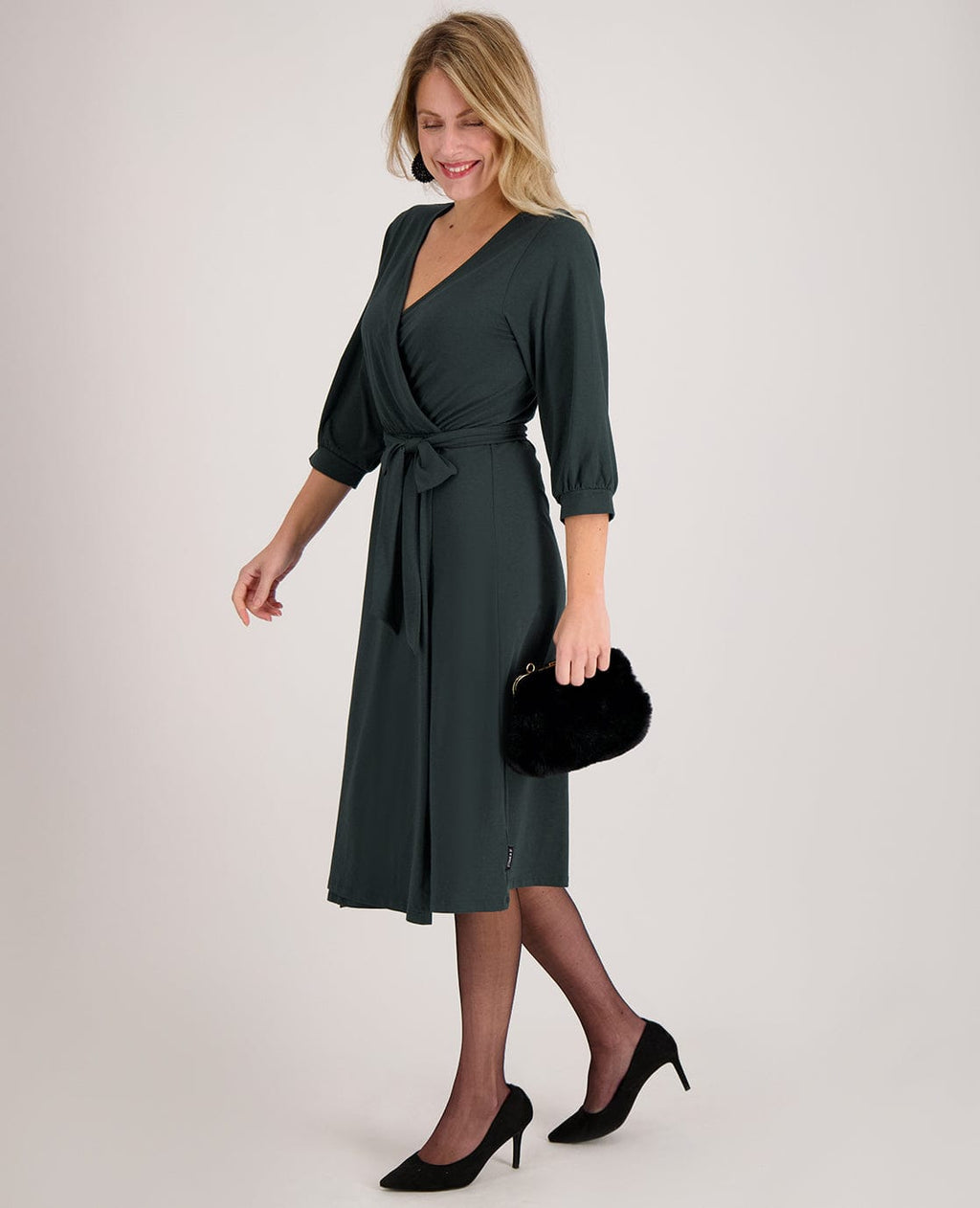 Hailey - Dames jurken met Driekwart mouw - Katoenmix - Lente / Zomer