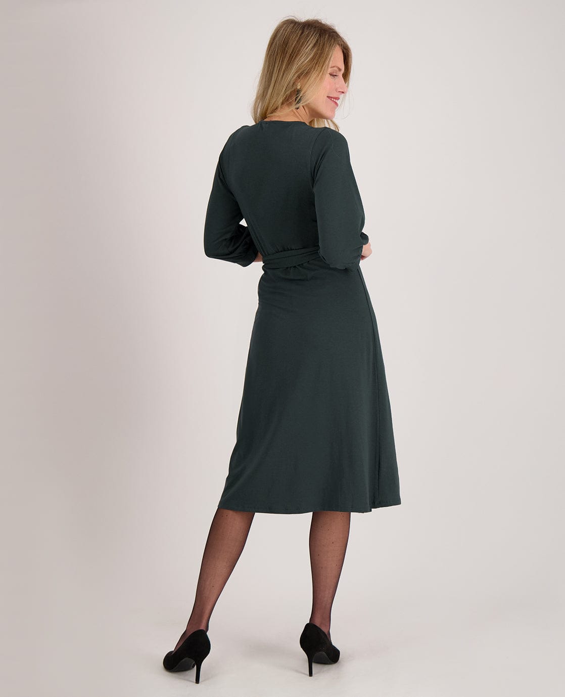 Hailey - Dames jurken met Driekwart mouw - Katoenmix - Lente / Zomer