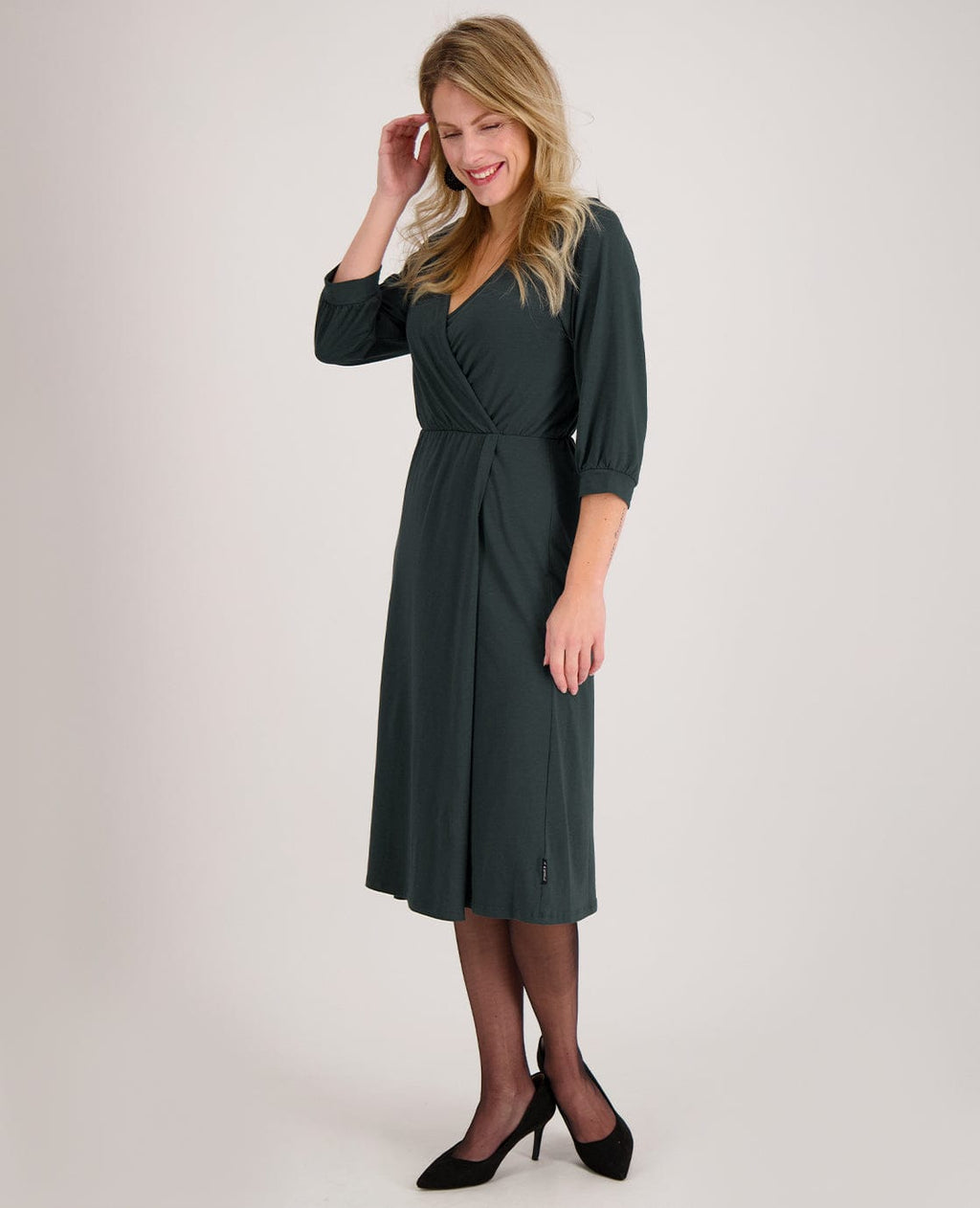 Hailey - Dames jurken met Driekwart mouw - Katoenmix - Lente / Zomer