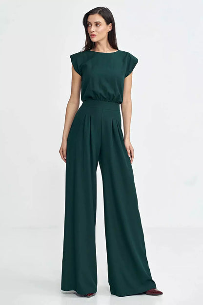 Jinthe - Stijlvolle damesjumpsuit met wijde pijpen - Polyester - Lente / Zomer