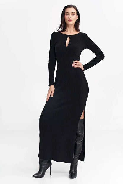 Vayen – Dames – Nauwsluitende maxi-jurk met uitsnijding – Polyester – Lente / Zomer