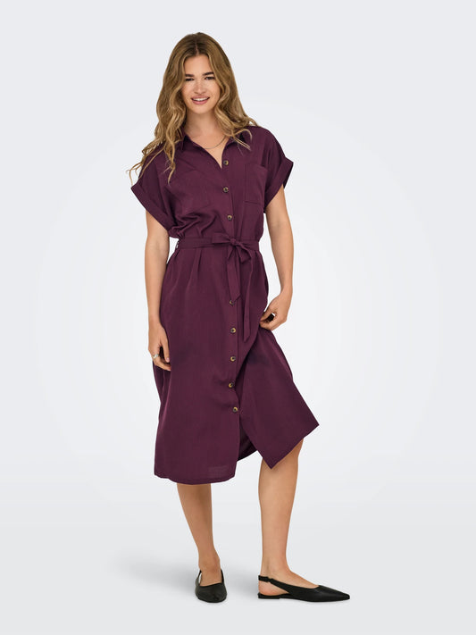 Hester - Dames blousejurk met overhemdkraag - Polyester - Lente / Zomer