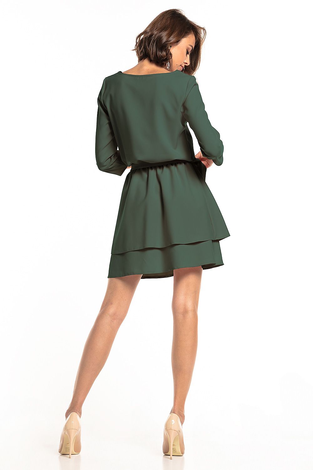 Fallon – Dames minijurk met dubbele rok en ceintuur – Polyester – Lente / Zomer