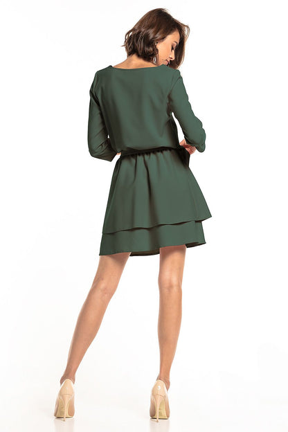 Fallon – Dames minijurk met dubbele rok en ceintuur – Polyester – Lente / Zomer