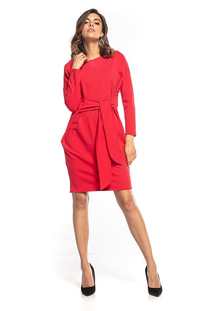 Yolanda – Losvallende dames midi-jurk met kimonotop en ceintuur – Katoenmix – Lente / Zomer / Herfst