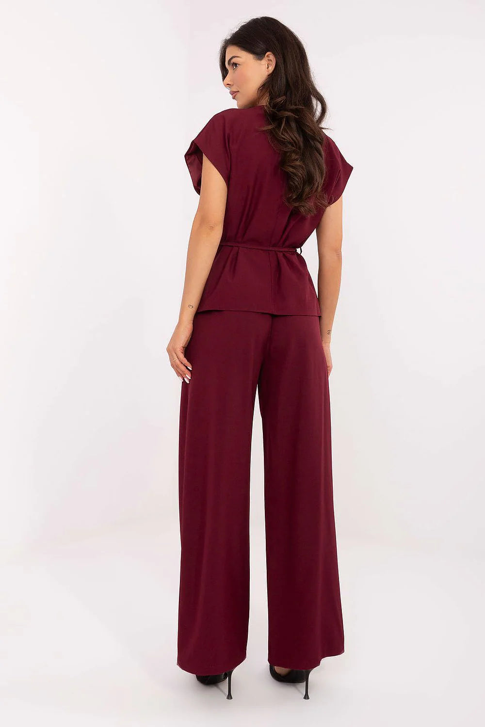 Victoria – Elegante dames set met vest en hoge taille pantalon – Viscosemix - Lente / Zomer