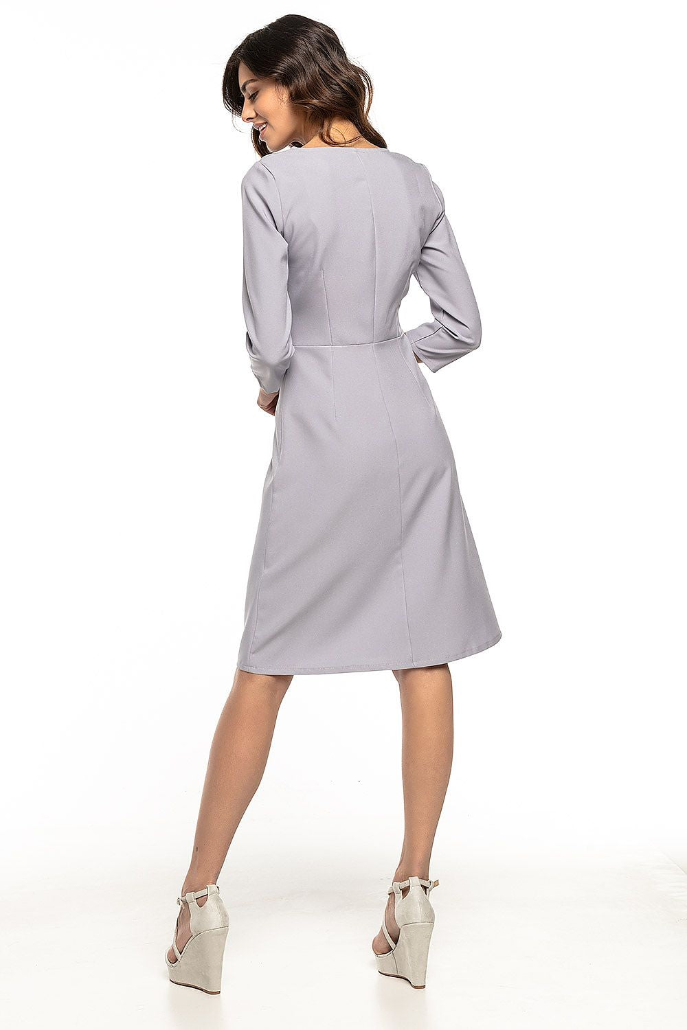 Farah – Dames cocktailjurk met ¾ mouwen – Polyester – Lente / Zomer
