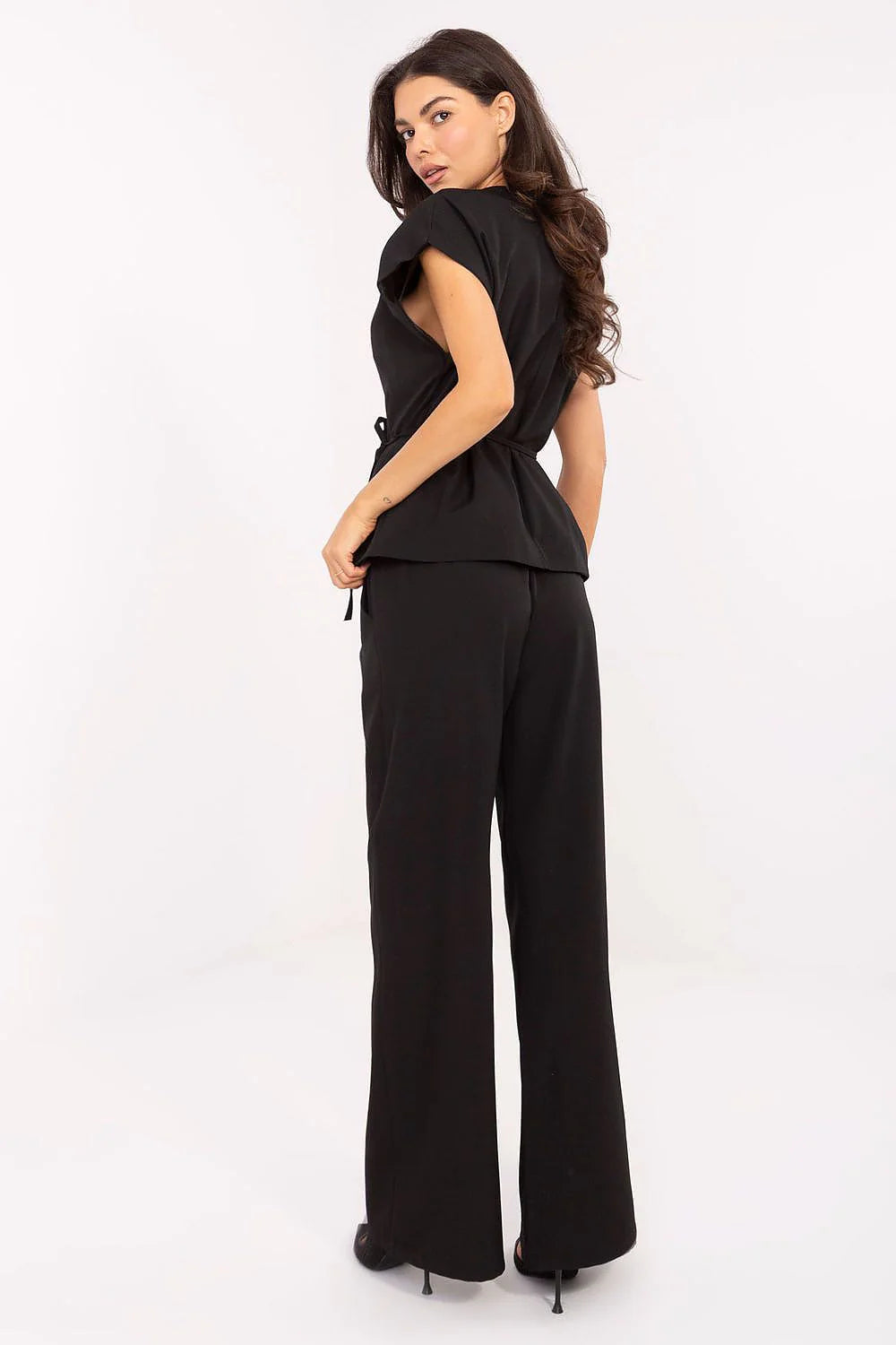 Victoria – Elegante dames set met vest en hoge taille pantalon – Viscosemix - Lente / Zomer