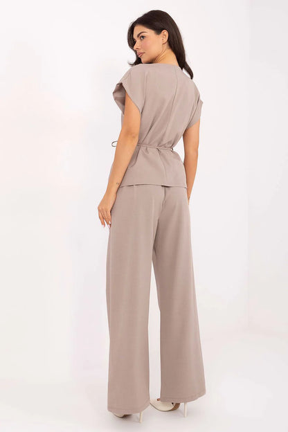 Victoria – Elegante dames set met vest en hoge taille pantalon – Viscosemix - Lente / Zomer
