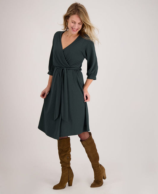 Hailey - Dames jurken met Driekwart mouw - Katoenmix - Lente / Zomer