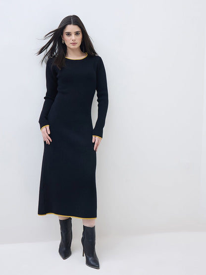 Eveline - Maxi jurk met rechte hals en uitlopende mouwen voor dames - Polyester - Lente /  Zomer / Herfst