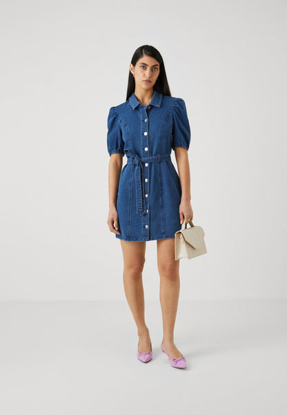 Lise – Korte dames denimjurk – Katoen – Lente / Zomer