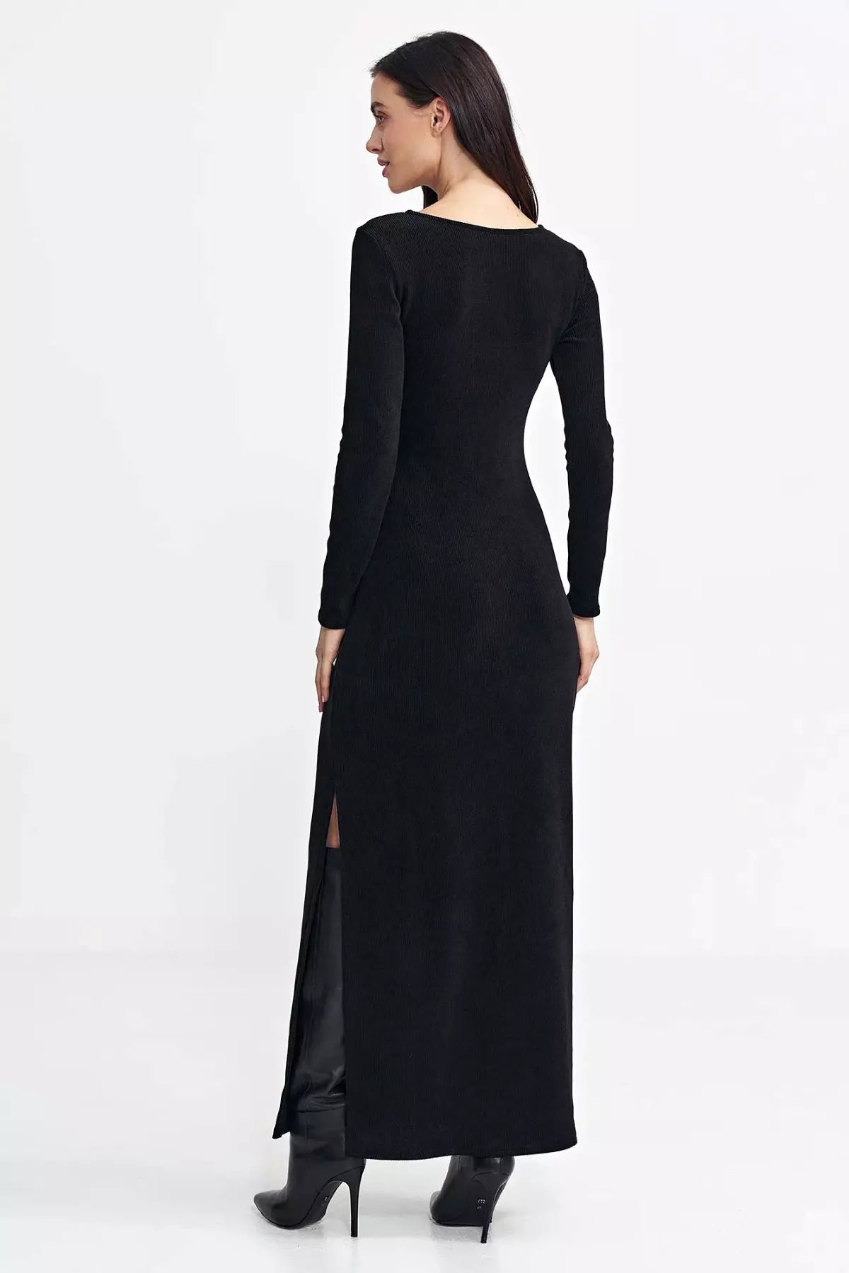 Vayen – Dames – Nauwsluitende maxi-jurk met uitsnijding – Polyester – Lente / Zomer