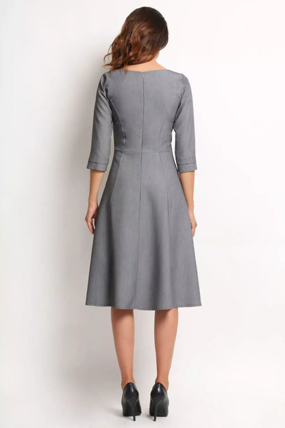 Nuria - Elegante midi-jurk voor dames met boothals -  Polyester - Lente / Zomer