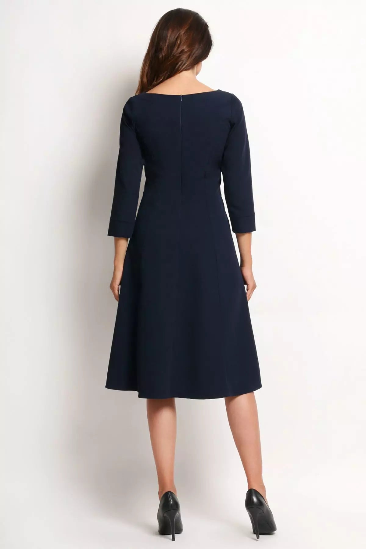 Nuria - Elegante midi-jurk voor dames met boothals -  Polyester - Lente / Zomer