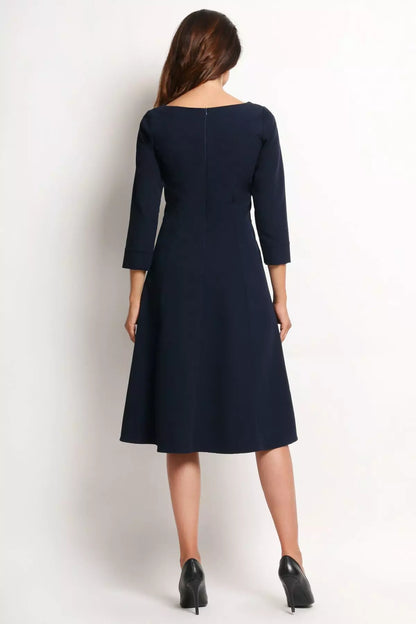 Nuria - Elegante midi-jurk voor dames met boothals -  Polyester - Lente / Zomer