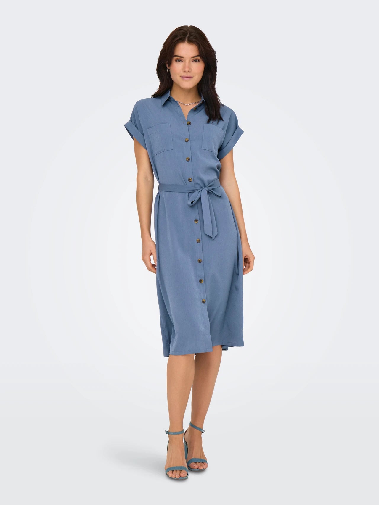Hester - Dames blousejurk met overhemdkraag - Polyester - Lente / Zomer