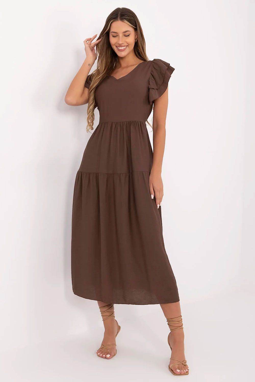 Chelsey – Midi-jurk voor dames – Viscosemix – Lente / Zomer