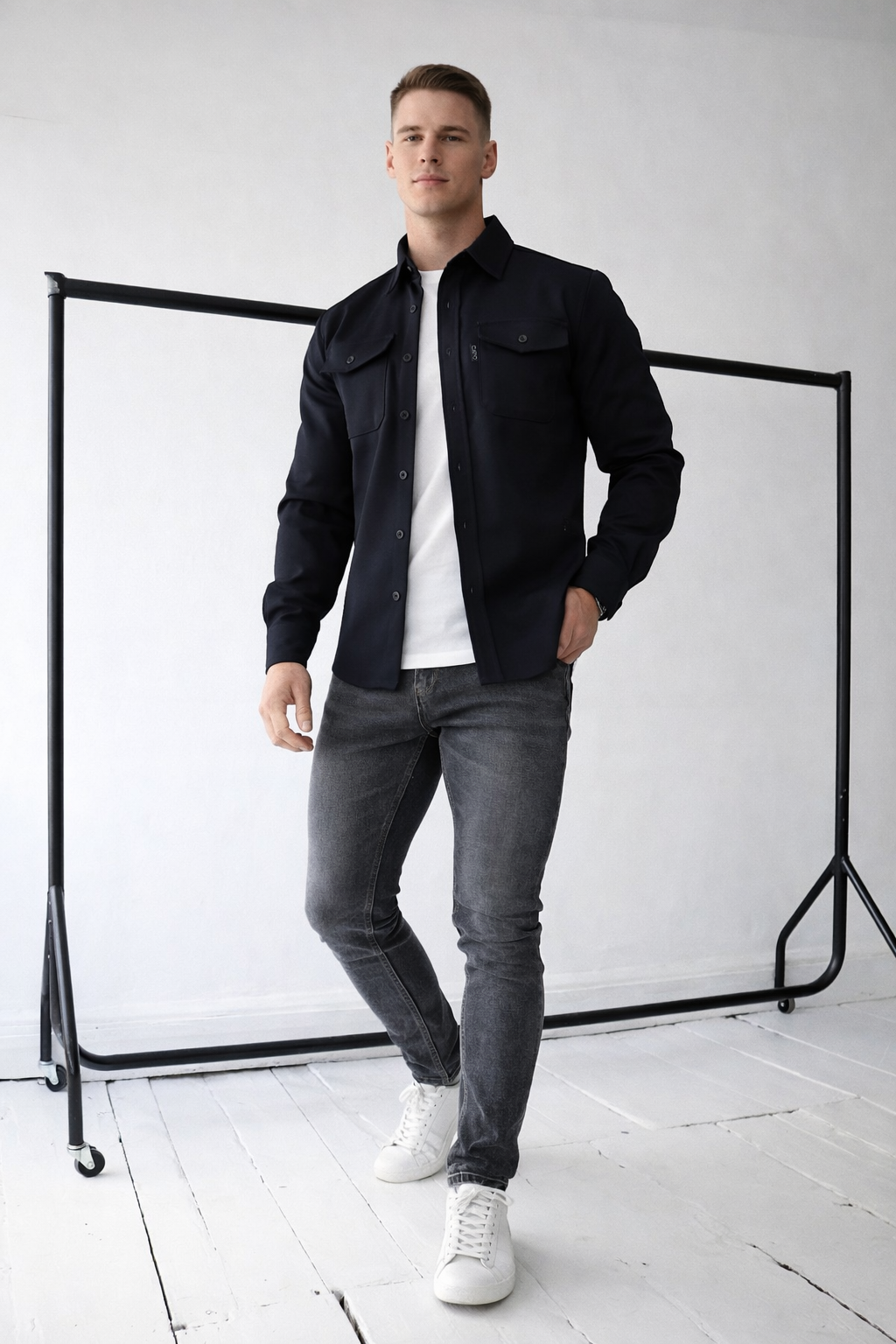 August - Heren overshirt met Stijlvolle Pasvorm - Katoenmix - lente / Zomer