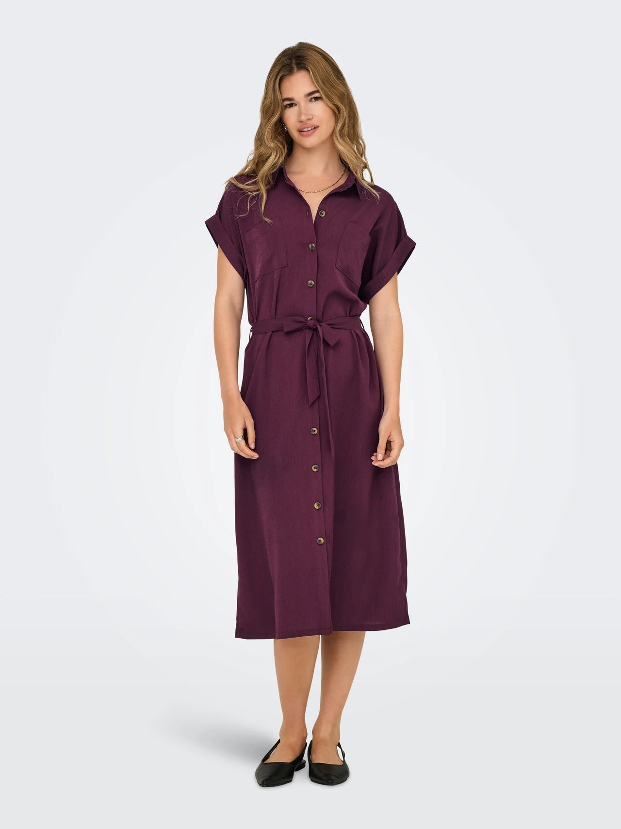 Hester - Dames blousejurk met overhemdkraag - Polyester - Lente / Zomer