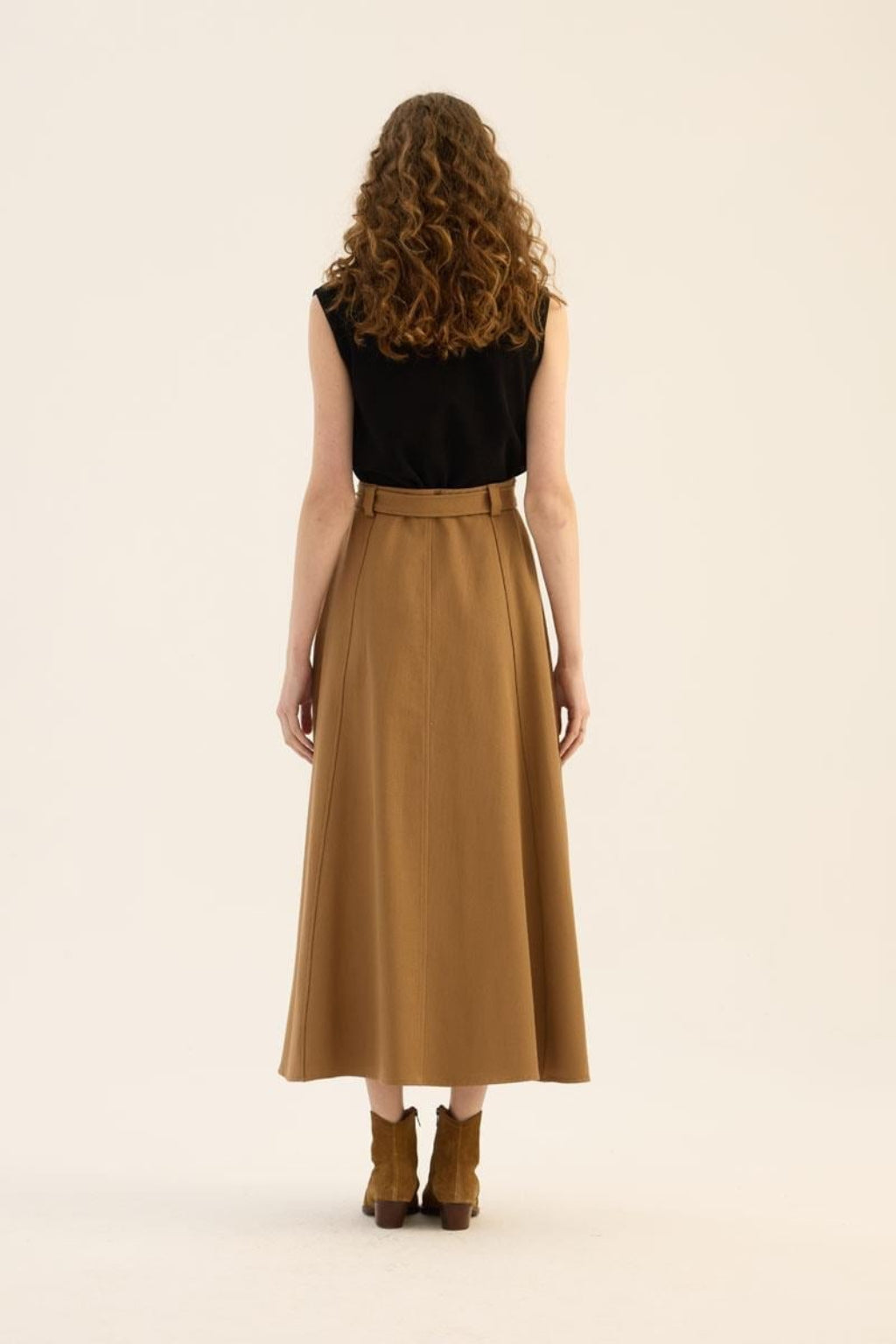 Gema – Dames A-lijn maxi rok met hoge taille – Linnenmix – Lente / Zomer