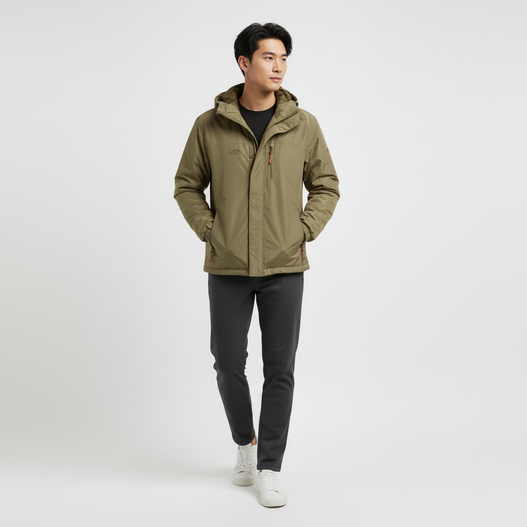 Guido – Heren regenjas met capuchon - Polyester – Herfst / Lente