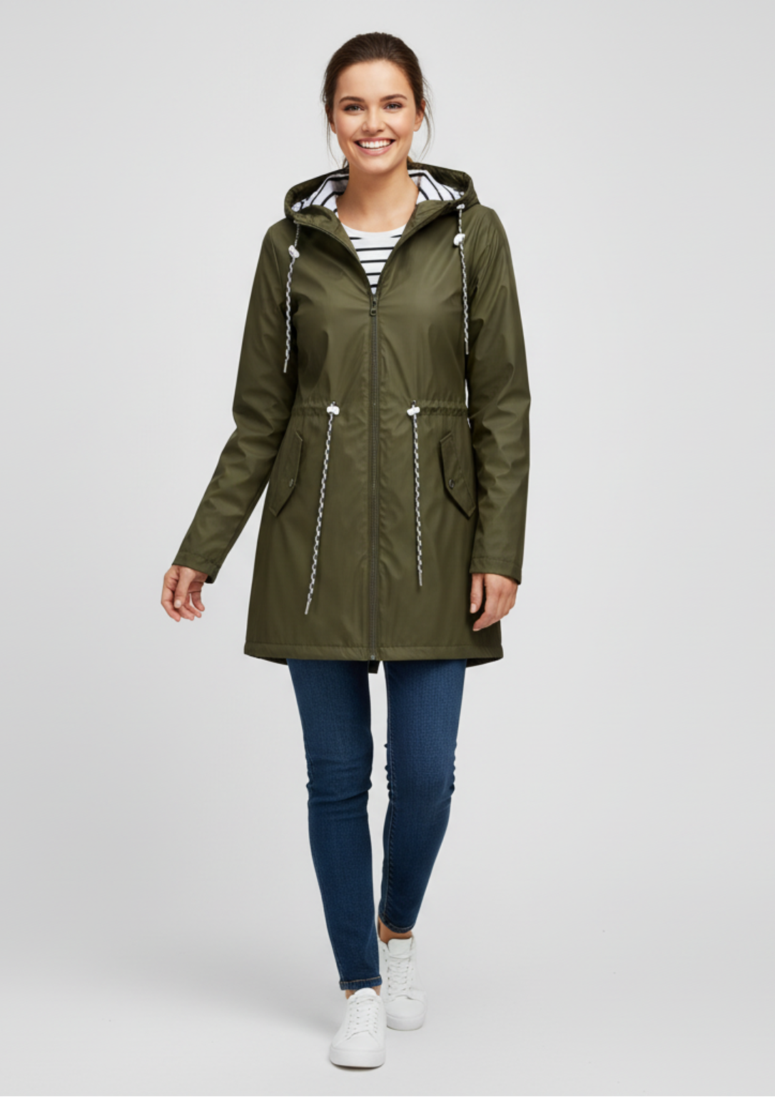 Olivia – Lichtgewicht dames regenjas  met capuchon – Polyester – Herfst / Lente