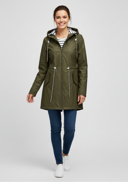 Olivia – Lichtgewicht dames regenjas  met capuchon – Polyester – Herfst / Lente