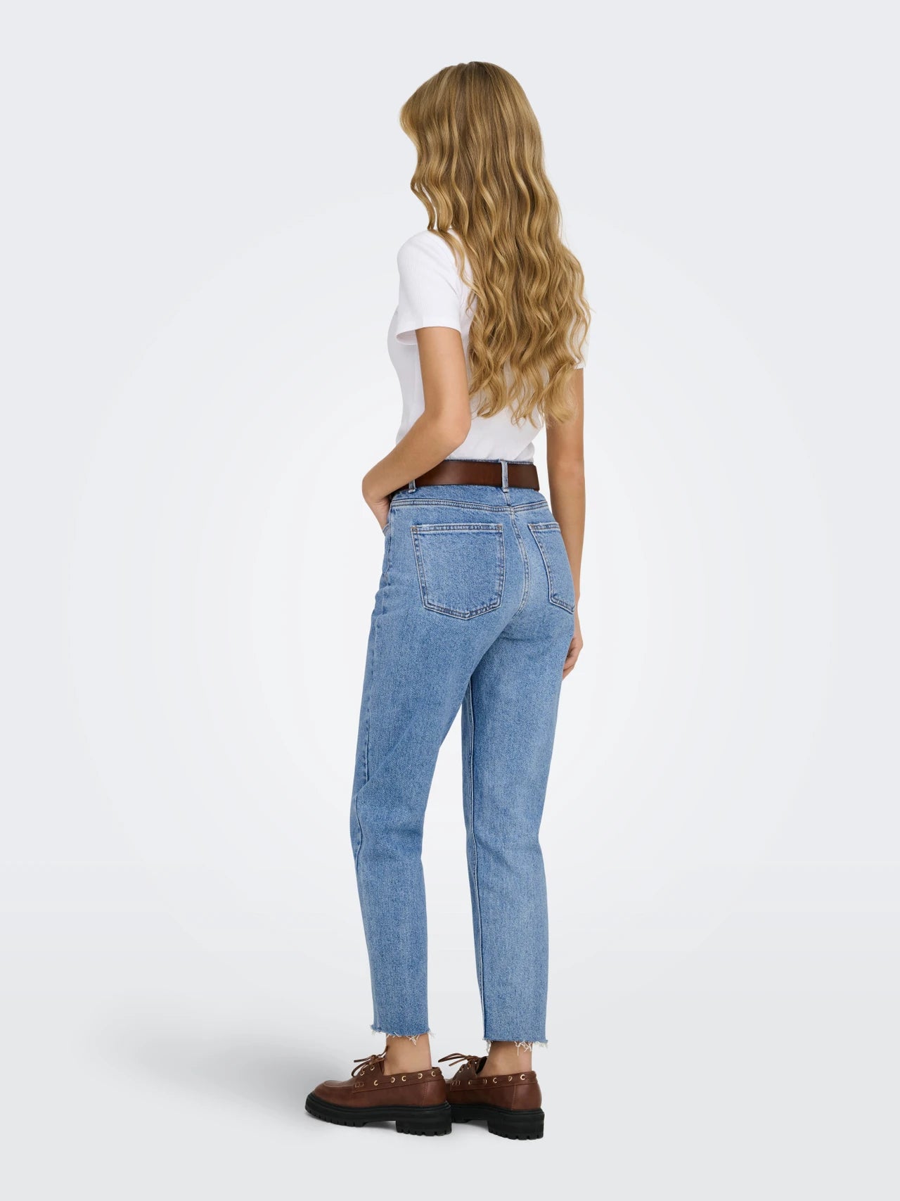 Evelien - Dames hoge taille jeans – Rechte pasvorm – Katoen – Lente / Zomer