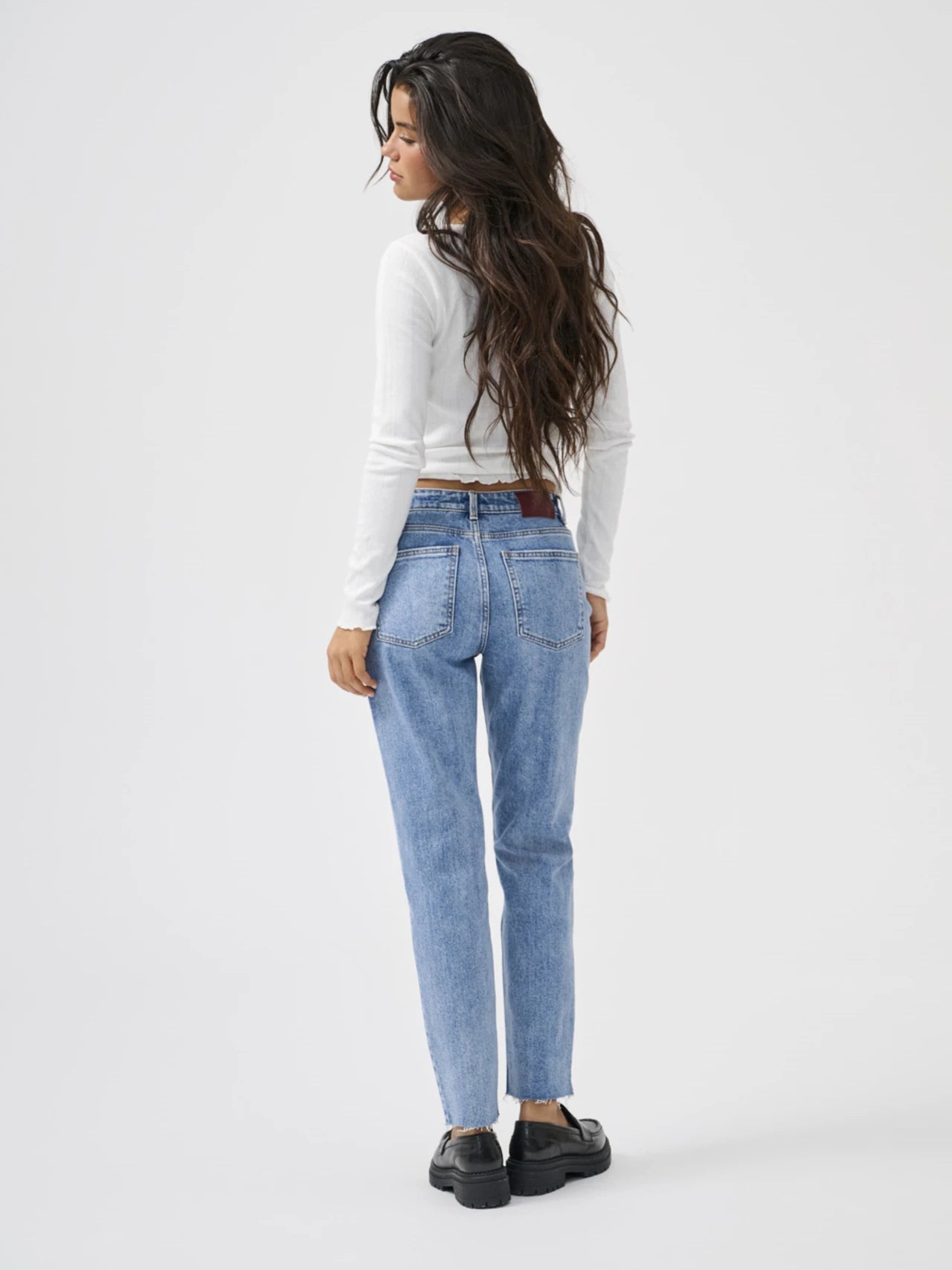 Evelien - Dames hoge taille jeans – Rechte pasvorm – Katoen – Lente / Zomer