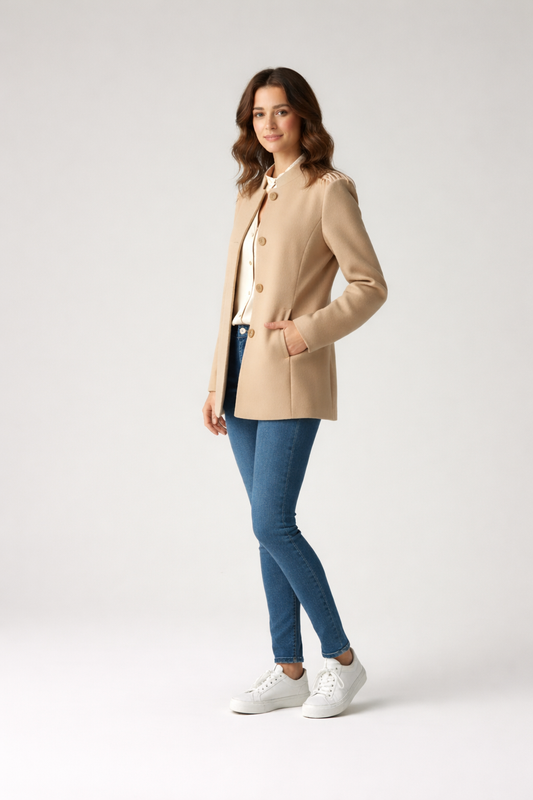 Mariy – Elegante dames manteljas van polymix – Lente / Herfst