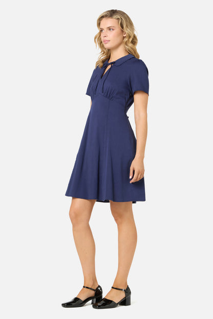 Beaudine - Dames midi jurk met korte mouwen - Katoenmix - Lente / Zomer