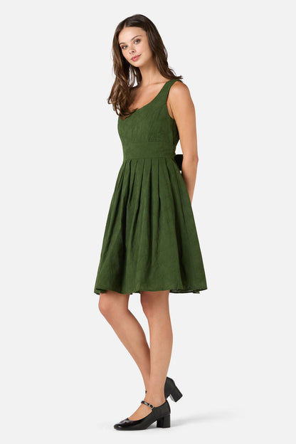 Bonita – Dames mini jurk met strik op de rug – Katoen – Lente / Zomer