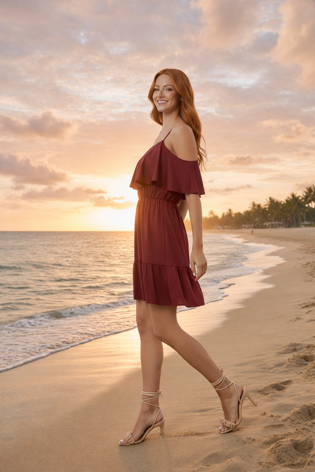 Paloma – Dames zomerjurk met Spaghettibandjes – Polymix – Lente / Zomer