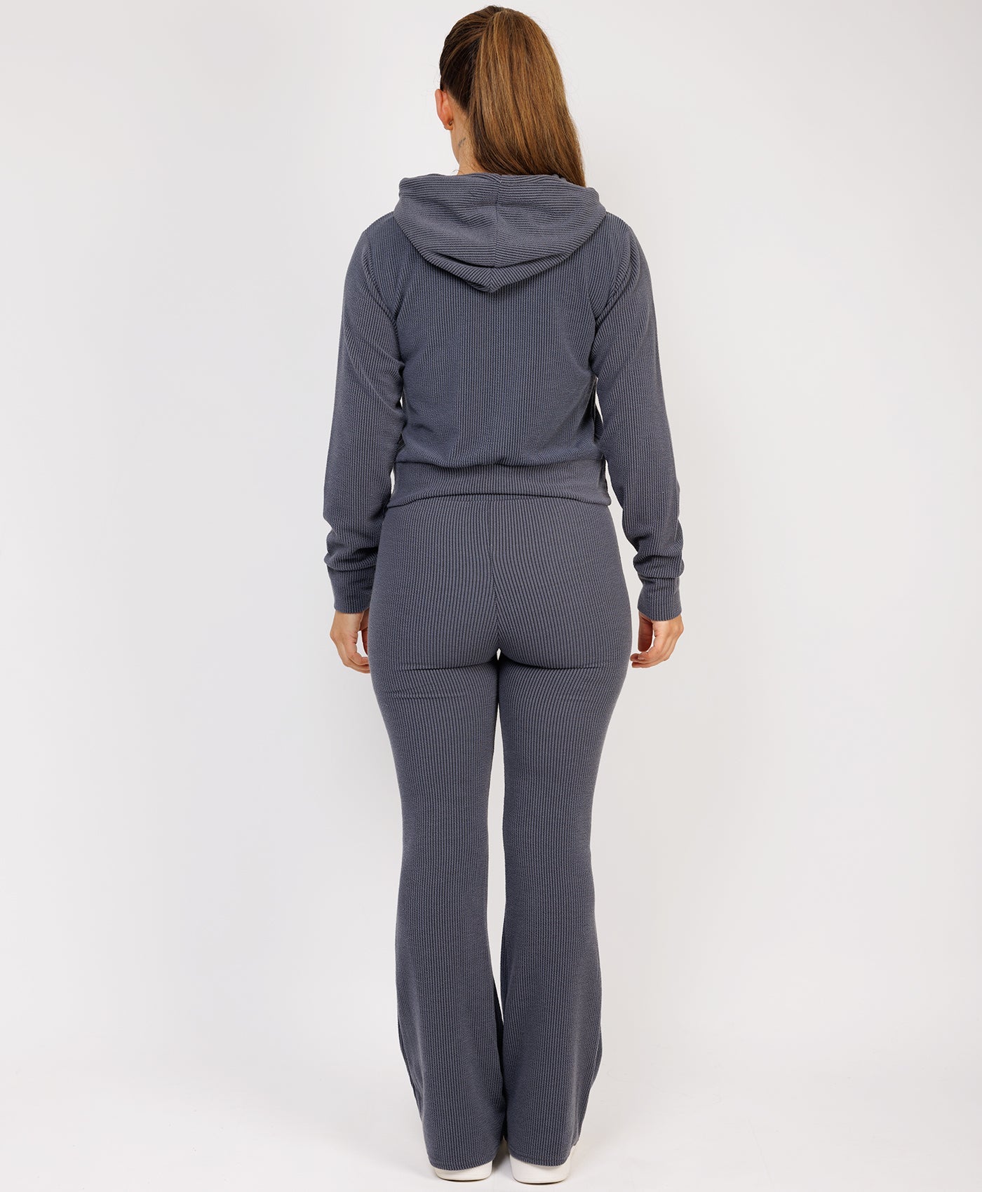 Jailey – Geribbelde loungewear dames  set met hoodie – Alle seizoenen