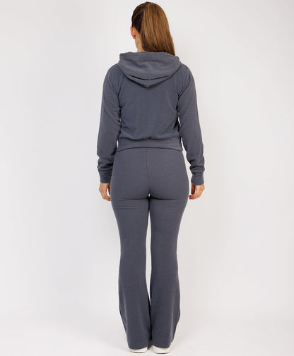 Jailey – Geribbelde loungewear dames  set met hoodie – Alle seizoenen