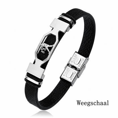 Kosmo – 12 Sterrenbeelden Heren Armband – PU Leer & RVS – Zelf Verstelbaar