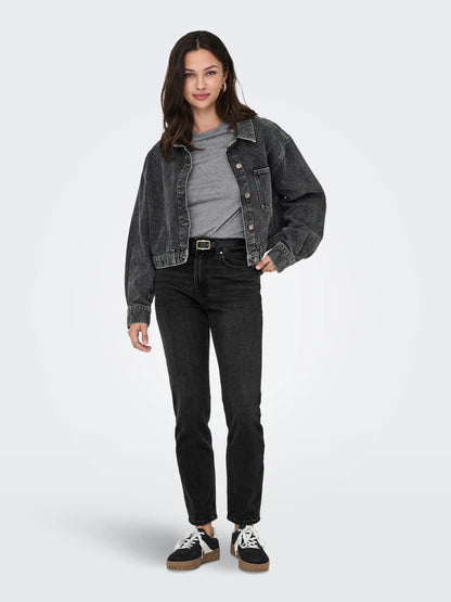 Gloria - Dames denim jeans – Rechte pasvorm – Hoge taille – Lente / Zomer