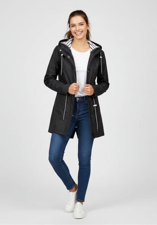 Olivia – Lichtgewicht daems regenjas  met capuchon – Polyester – Herfst / Lente