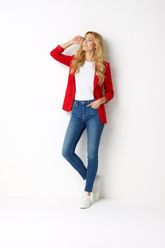 Olivia – Getailleerde damesblazer – Polymix – Elegant – Lente / Zomer