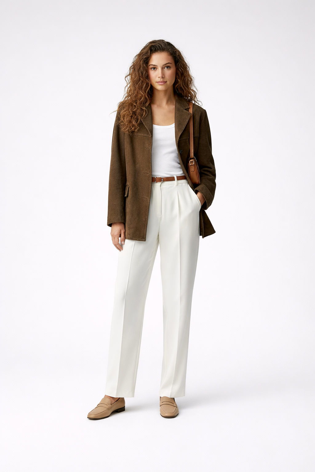 Brisa – Suède-look damesblazer met klassieke pasvorm – Polymix - Alle seizoenen