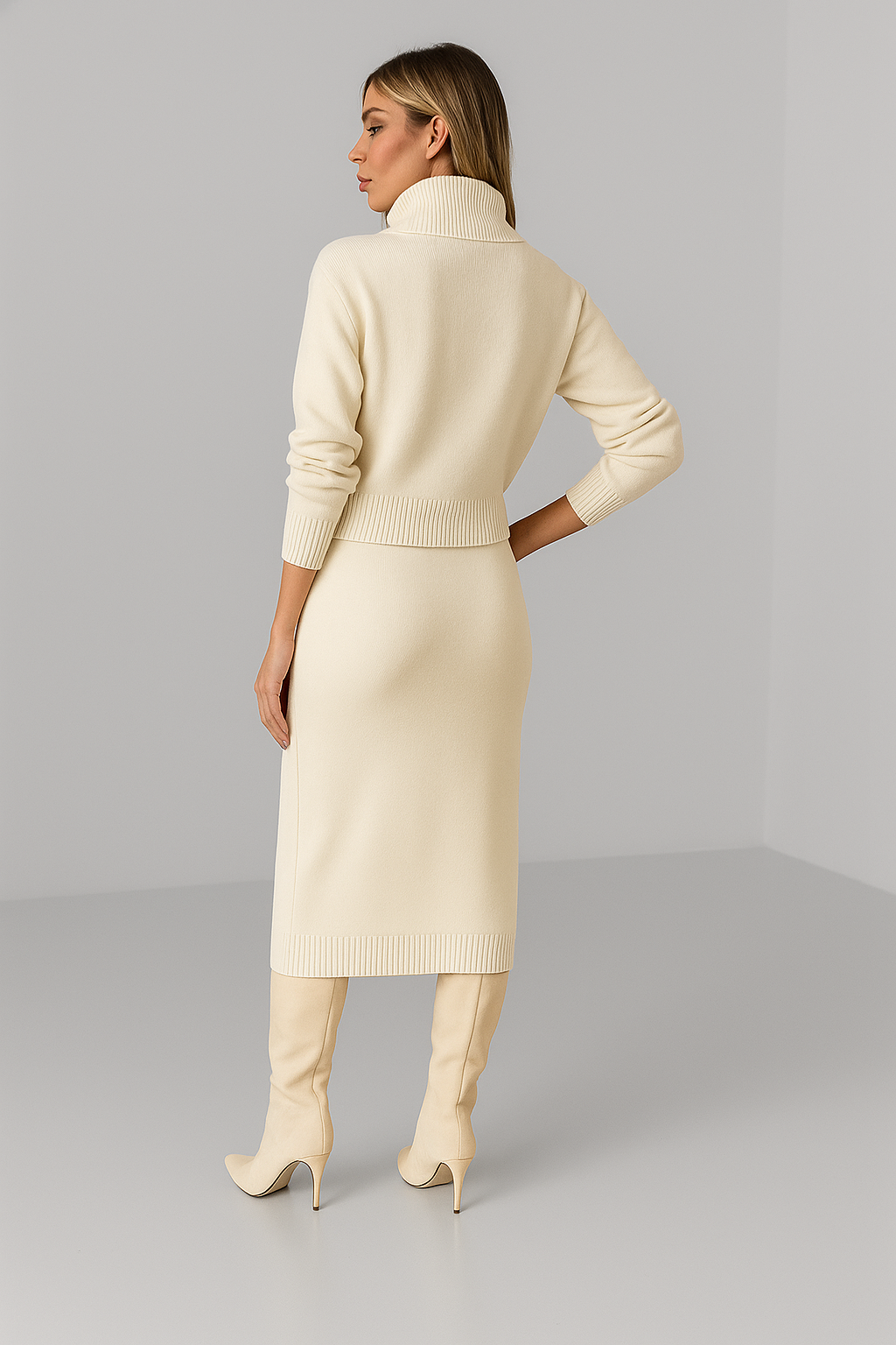 Olga – Comfortabele gebreide set – Wollenmix – Herfst / Winter