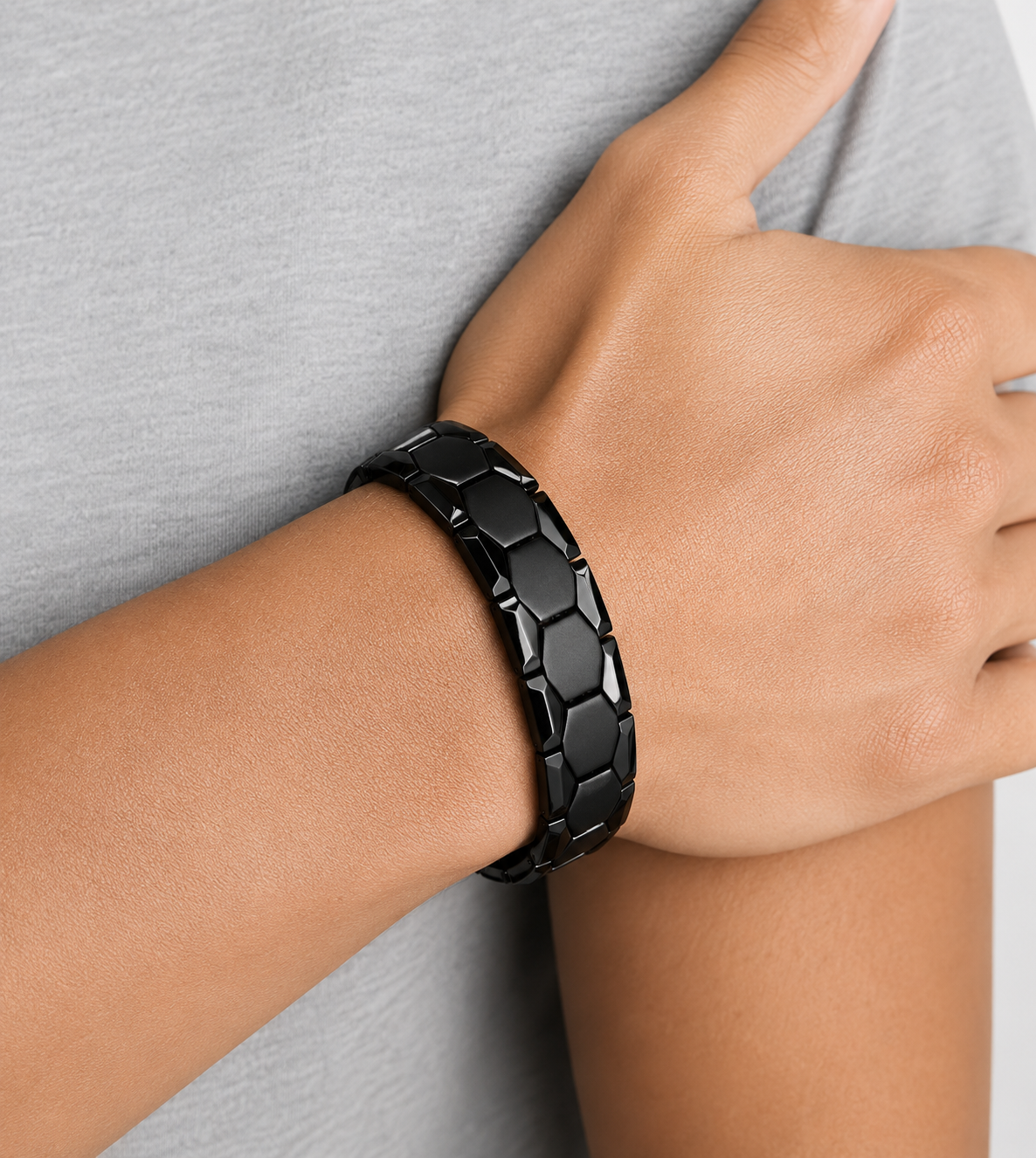 Manuel – Heren armband – Roestvrij staal – Hexagon schakelarmband – Alle seizoenen