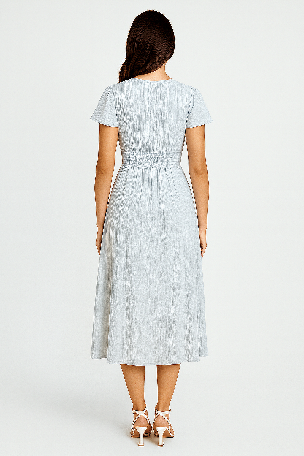 Macarena – Dames Maxi-Jurk met Knoopsluiting - Polymix - Lente / Zomer