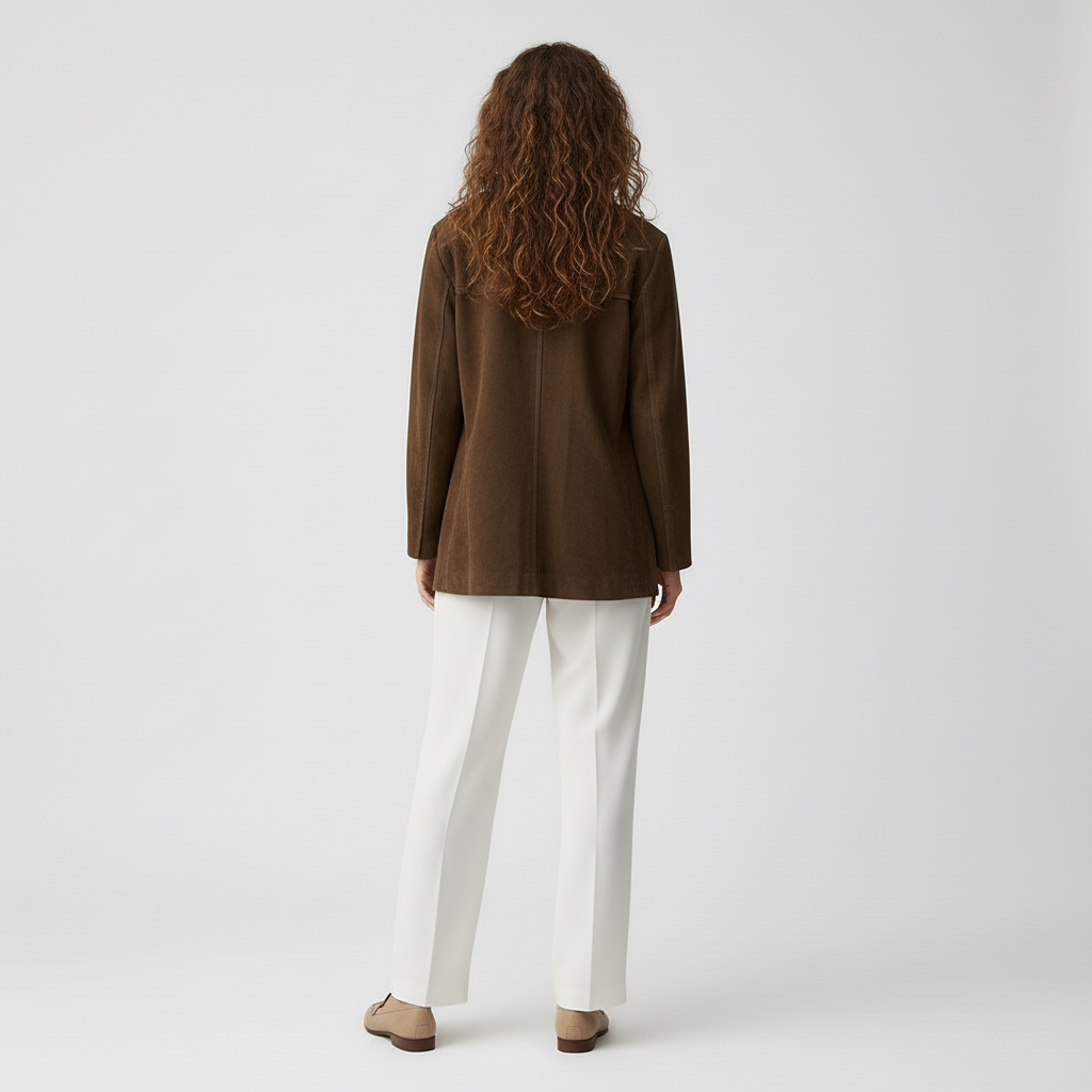 Brisa – Suède-look damesblazer met klassieke pasvorm – Polymix - Alle seizoenen