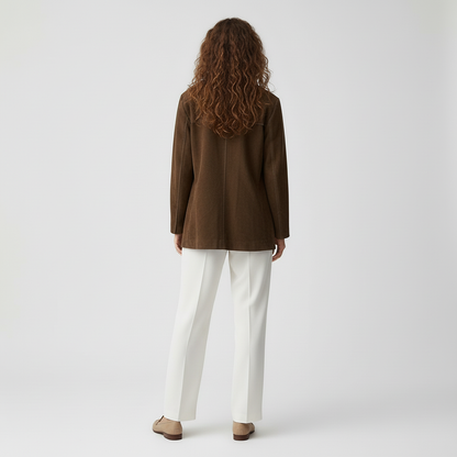Brisa – Suède-look damesblazer met klassieke pasvorm – Polymix - Alle seizoenen