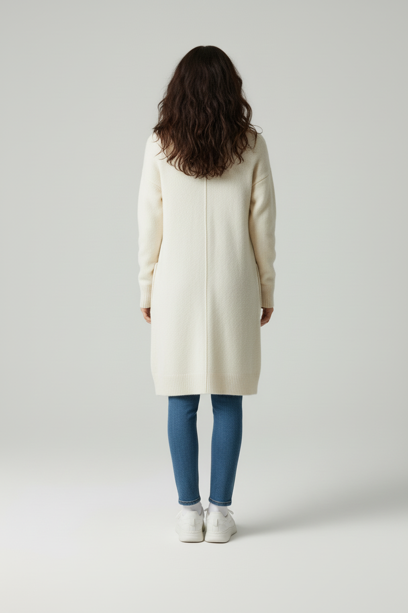 Alita – Zacht lang vest van luxe garen - Poly - Lente / Herfst